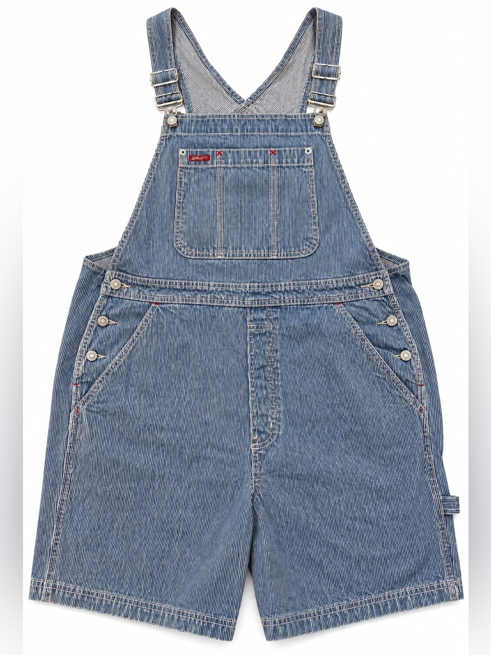 90s GAP Striped Light Blue Denim Short Overalls